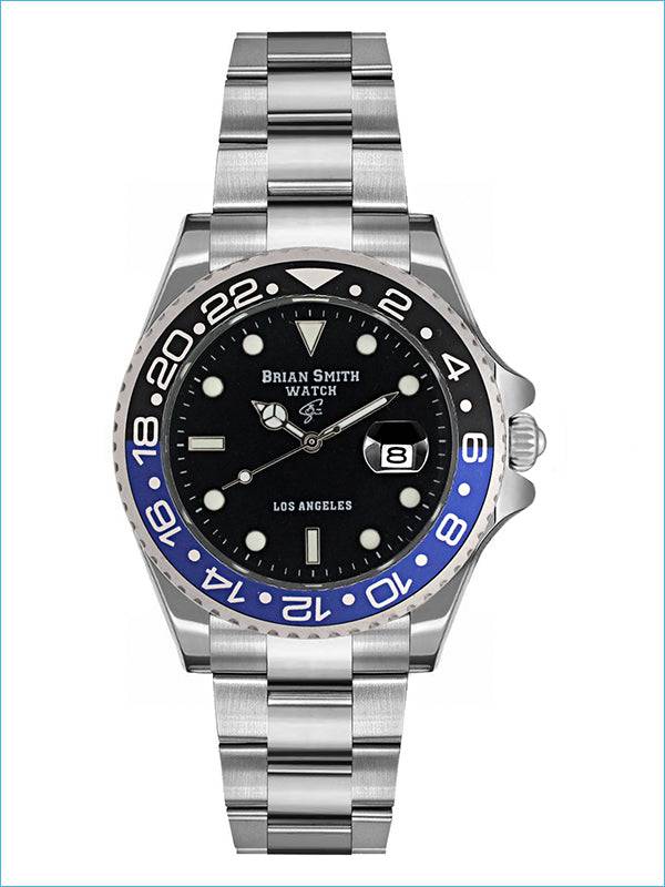 BRIAN SMITH - LOS ANGELES QUARTZ WATCH SILVER/BLACK/BLUE - 1267 BRIAN SMITH - LOS ANGELES QUARTZ WATCH SILVER/BLACK/BLUE - 1267